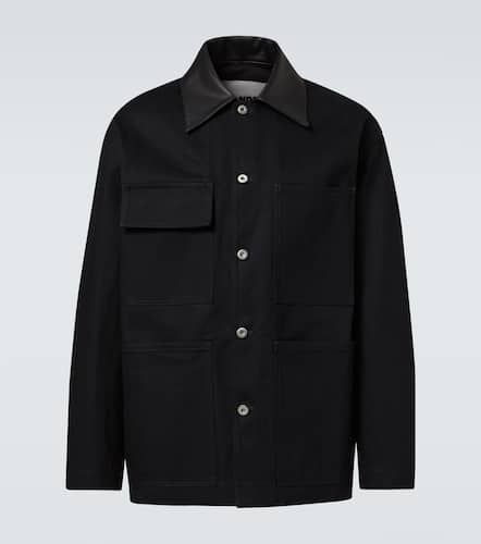 Leather-trimmed denim jacket - Jil Sander - Modalova