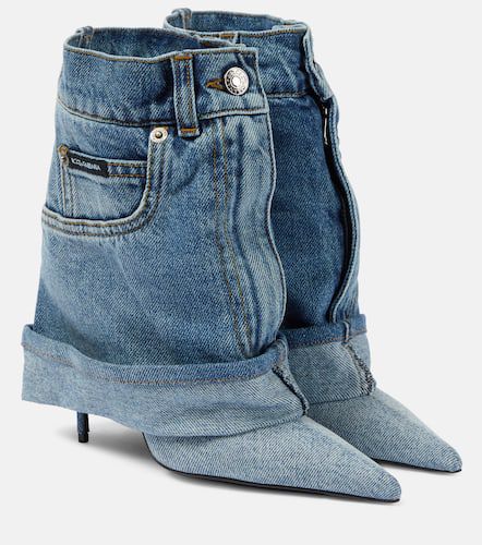Patchwork denim ankle boots - Dolce&Gabbana - Modalova