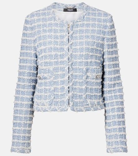 Medusa cropped cotton-blend tweed jacket - Versace - Modalova
