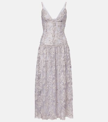 Abito midi in pizzo con cristalli - Jacques Wei - Modalova