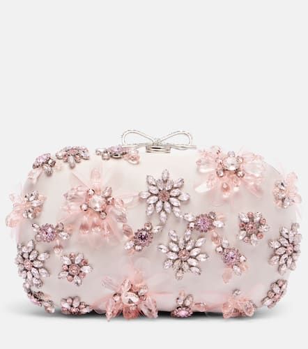 Clutch aus Satin mit Kristallen - Self-Portrait - Modalova