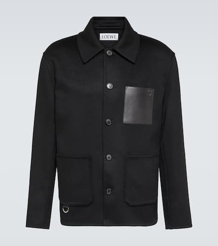 Leather-trimmed wool and cashmere overshirt - Loewe - Modalova