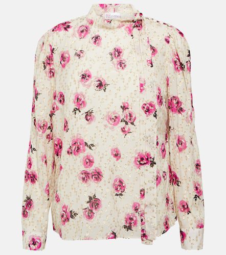 Camisa de crepé floral con lazada - REDValentino - Modalova