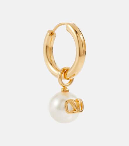 VLogo faux pearl single hoop earring - Valentino - Modalova