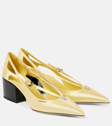 Embellished cutout satin pumps - Prada - Modalova