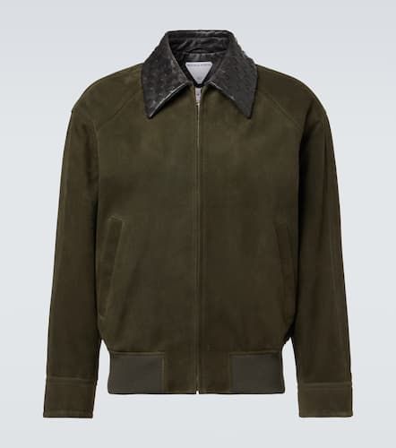 Chaqueta de ante con piel Intrecciato - Bottega Veneta - Modalova