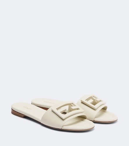 Fendi FF leather slides - Fendi - Modalova