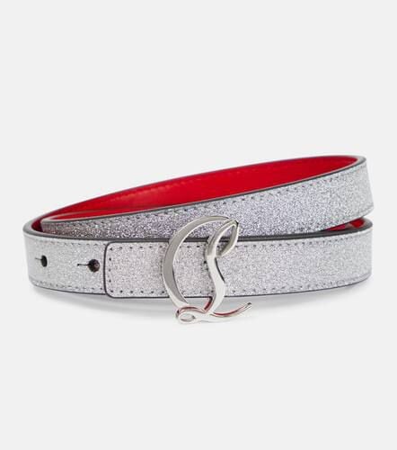 Glitter logo leather belt - Christian Louboutin - Modalova