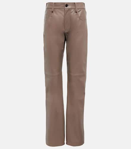 Pantalones de piel con tiro medio - The Mannei - Modalova