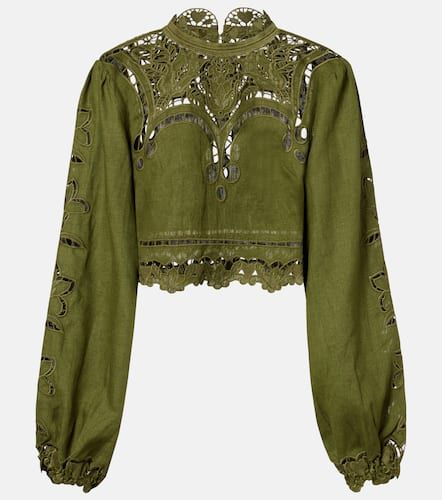 Bluse aus Leinen mit Spitze - Farm Rio - Modalova