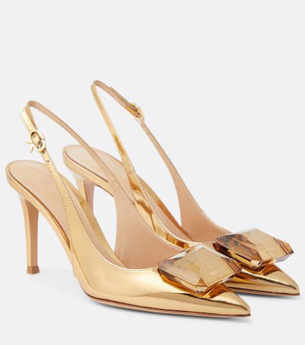 Verzierte Slingback-Pumps Jaipur 85 aus Metallic-Leder - Gianvito Rossi - Modalova