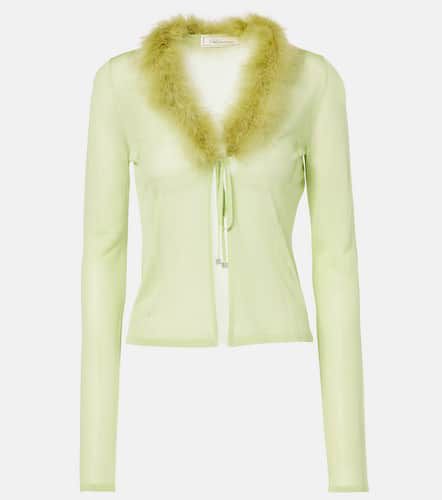 Blumarine Feather-trimmed cardigan - Blumarine - Modalova