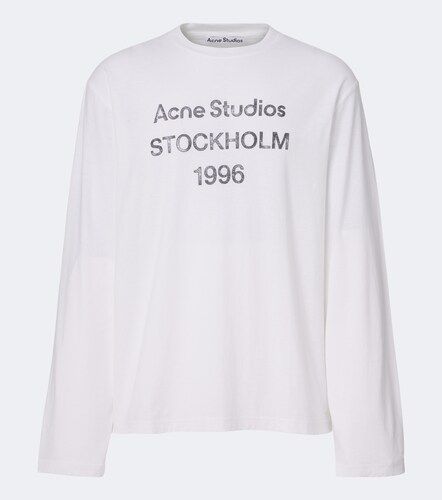 Camiseta de jersey en mezcla de algodón con logo - Acne Studios - Modalova