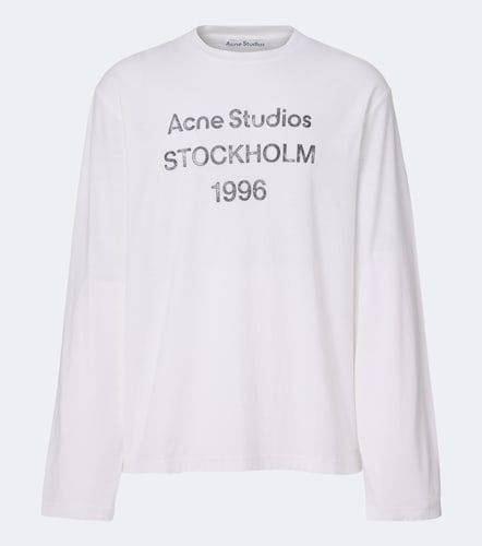 Camiseta de jersey en mezcla de algodón con logo - Acne Studios - Modalova