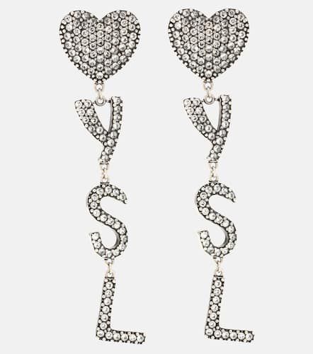 YSL Heart embellished earrings - Saint Laurent - Modalova