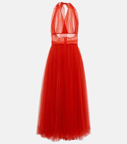 Vestido midi de tul con cuello halter - Dolce&Gabbana - Modalova