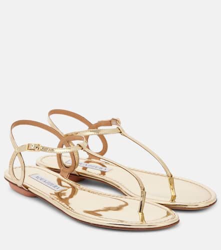 Almost Bare metallic leather thong sandals - Aquazzura - Modalova