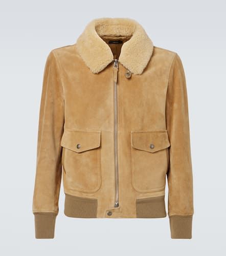 Giacca blouson in suede con shearling - Tom Ford - Modalova