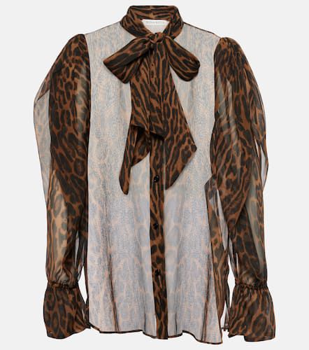 Tie-neck leopard-print silk shirt - Nina Ricci - Modalova