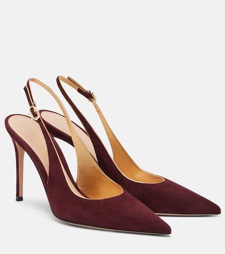 Ribbon Sling 95 suede slingback pumps - Gianvito Rossi - Modalova