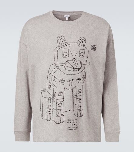 X Louis Wain - T-shirt in jersey di cotone con ricamo - Loewe - Modalova