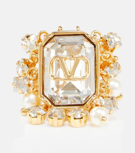 Ring mit VLogo Signature und Kristallen - Valentino - Modalova