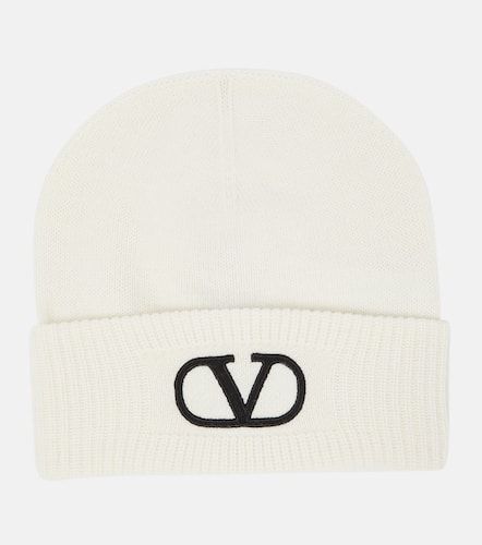 VLogo embroidered wool beanie - Valentino - Modalova