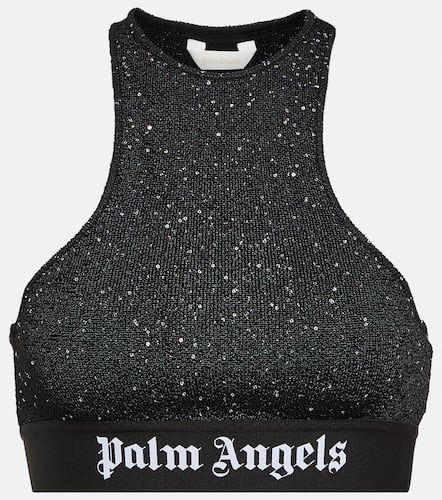 PALM ANGELS Printed ribbed cotton-jersey tank