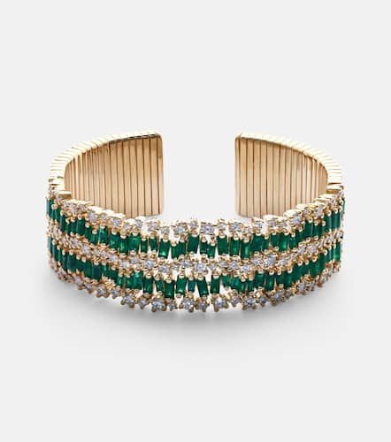 Kt gold bangle with emeralds and diamonds - Suzanne Kalan - Modalova