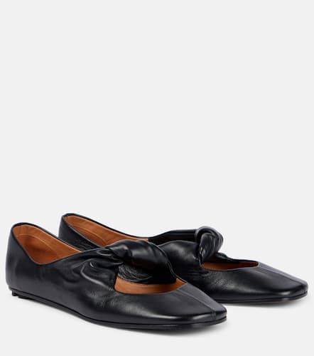 Bow-detail leather ballet flats - McQueen - Modalova