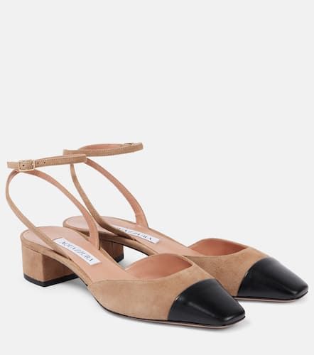 Pumps French Flirt 35 aus Veloursleder mit Leder - Aquazzura - Modalova