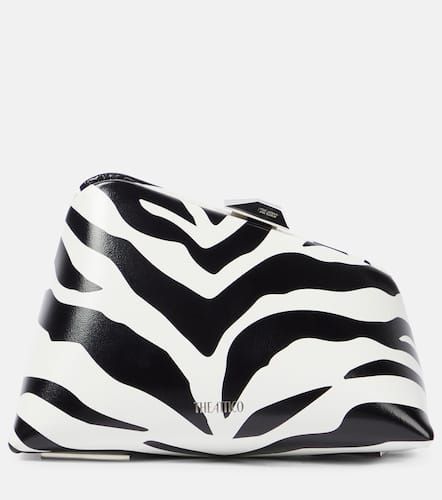 Midnight zebra-print leather clutch - The Attico - Modalova