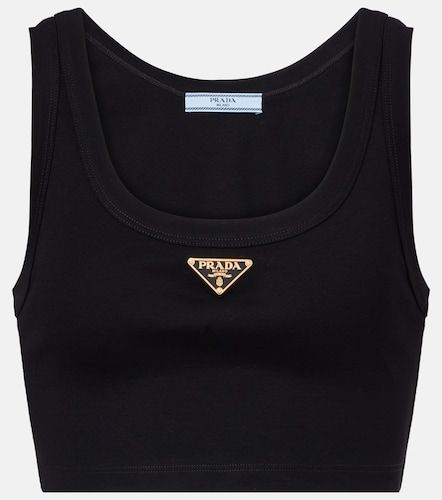 Prada Crop top de algodón con logo - Prada - Modalova