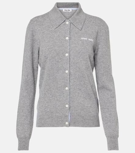 Miu Miu Logo cashmere cardigan - Miu Miu - Modalova