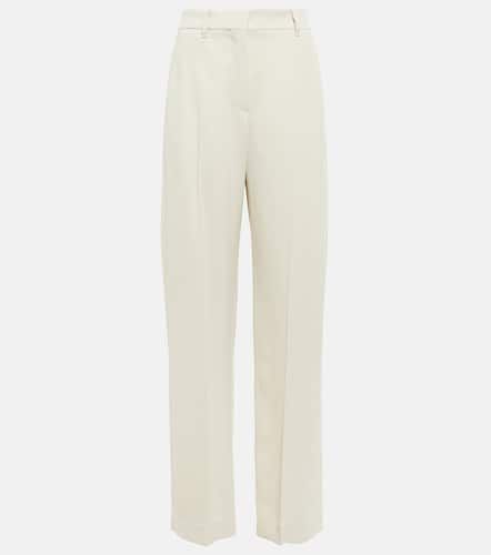 High-rise straight wool-blend pants - Brunello Cucinelli - Modalova