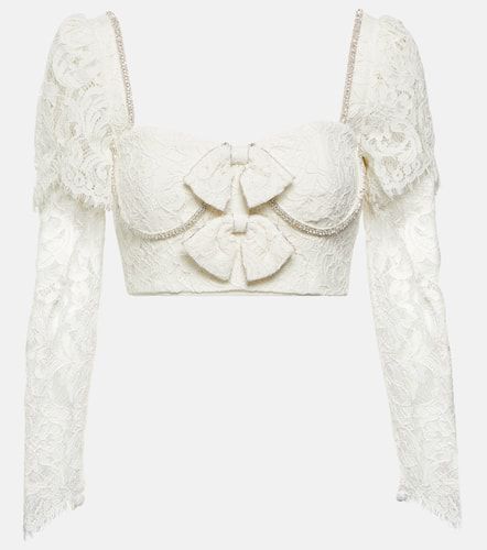 Embellished corded lace crop top - Self-Portrait - Modalova