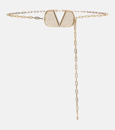 VLogo crystal-embellished chain belt - Valentino - Modalova