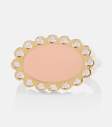 Ring Margarita Brillante aus 18kt Gelbgold mit Emaille und Diamanten - Aliita - Modalova