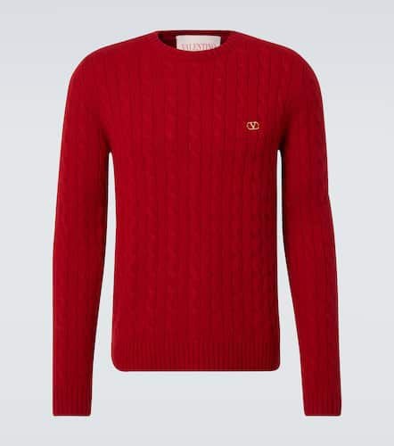 Cable-knit cashmere sweater - Valentino - Modalova