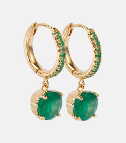 Grass Seed 18kt hoop earrings with emeralds - Ileana Makri - Modalova