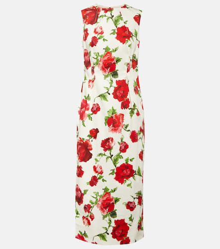 Floral cotton-blend midi dress - Carolina Herrera - Modalova