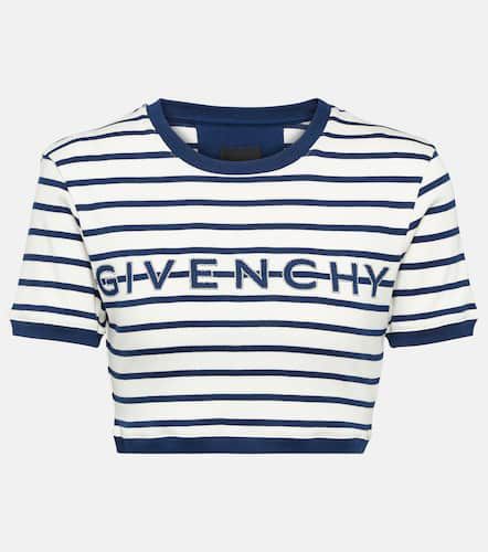 Top cropped in jersey di cotone a righe - Givenchy - Modalova