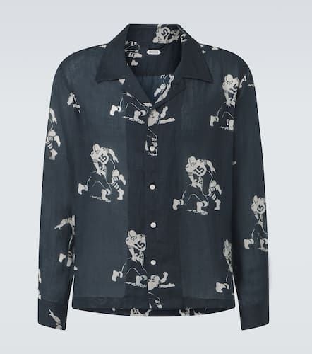 Football Silhouette printed linen shirt - Bode - Modalova