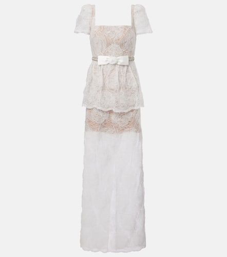 Bow-detail tulle lace maxi dress - Self-Portrait - Modalova