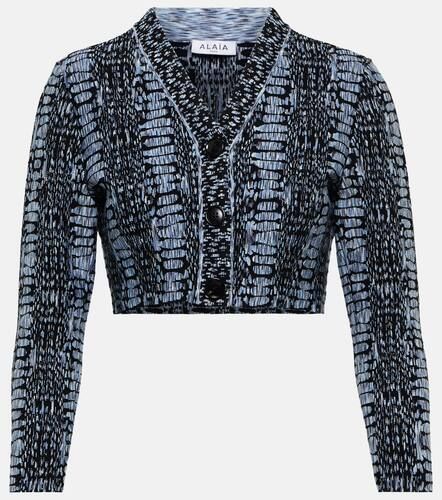 Alaïa Cardigan cropped in jacquard - Alaia - Modalova