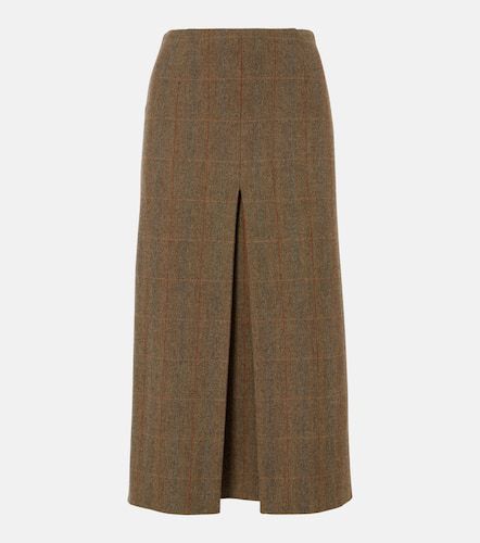 Checked wool and cashmere midi skirt - Loro Piana - Modalova