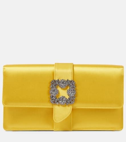 Verzierte Clutch Capri aus Satin - Manolo Blahnik - Modalova