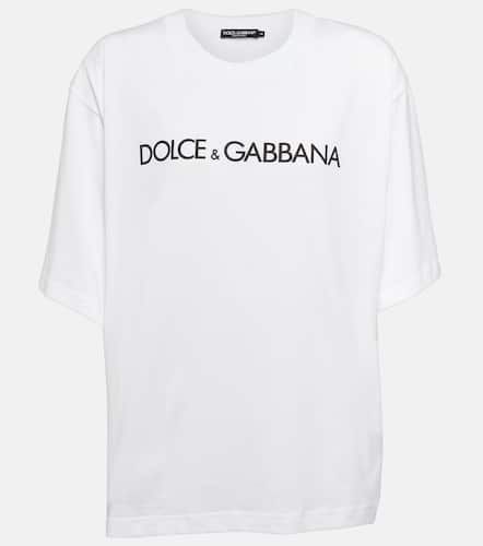 T-shirt cropped in jersey di cotone - Dolce&Gabbana - Modalova