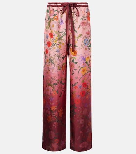 Pantaloni in seta a gamba larga - Gucci - Modalova