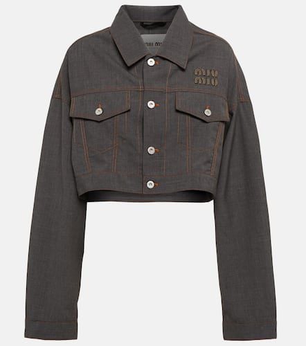 Miu Miu Cropped virgin wool jacket - Miu Miu - Modalova